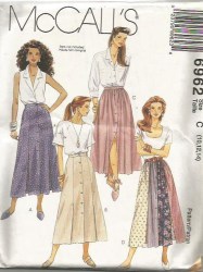 6962 MCC FRONT BUTTON LONGE FLARE SKIRT PATTERN 10-14,16-20